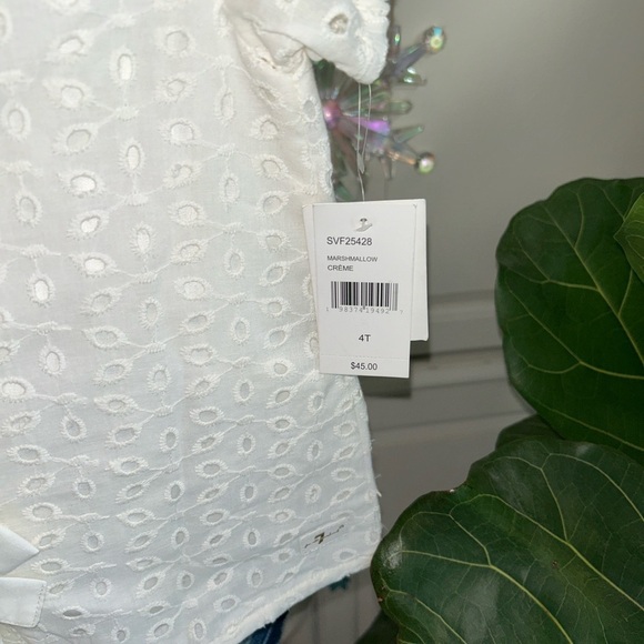 NEW 7 for all Mankind Toddler Set: Eyelet Top w/ Jean Shorts Size 4T - Picture 4 of 8